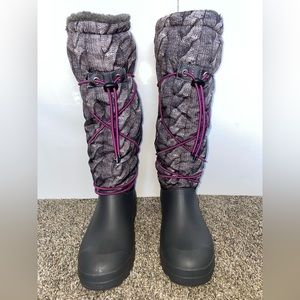 Dirty laundry snow/duck boots Grey And Purple String calf height size (9)Pre-own
